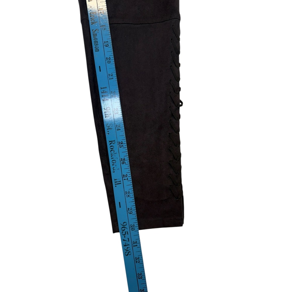 Lysse Empire Ponte Knit Leggings Black Lace Up Side Seam Pull On Gothcore Edgy A - Picture 10 of 11